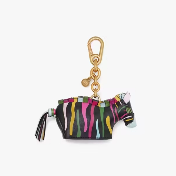 🚫SOLD🚫Kate Spade Ziggy Zebra Embellished Bag Charm - Picture 1 of 11